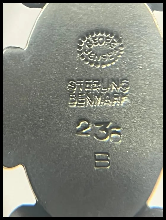 Georg Jensen Art Nouveau Sterling Silver Floral Brooch #236B - 8