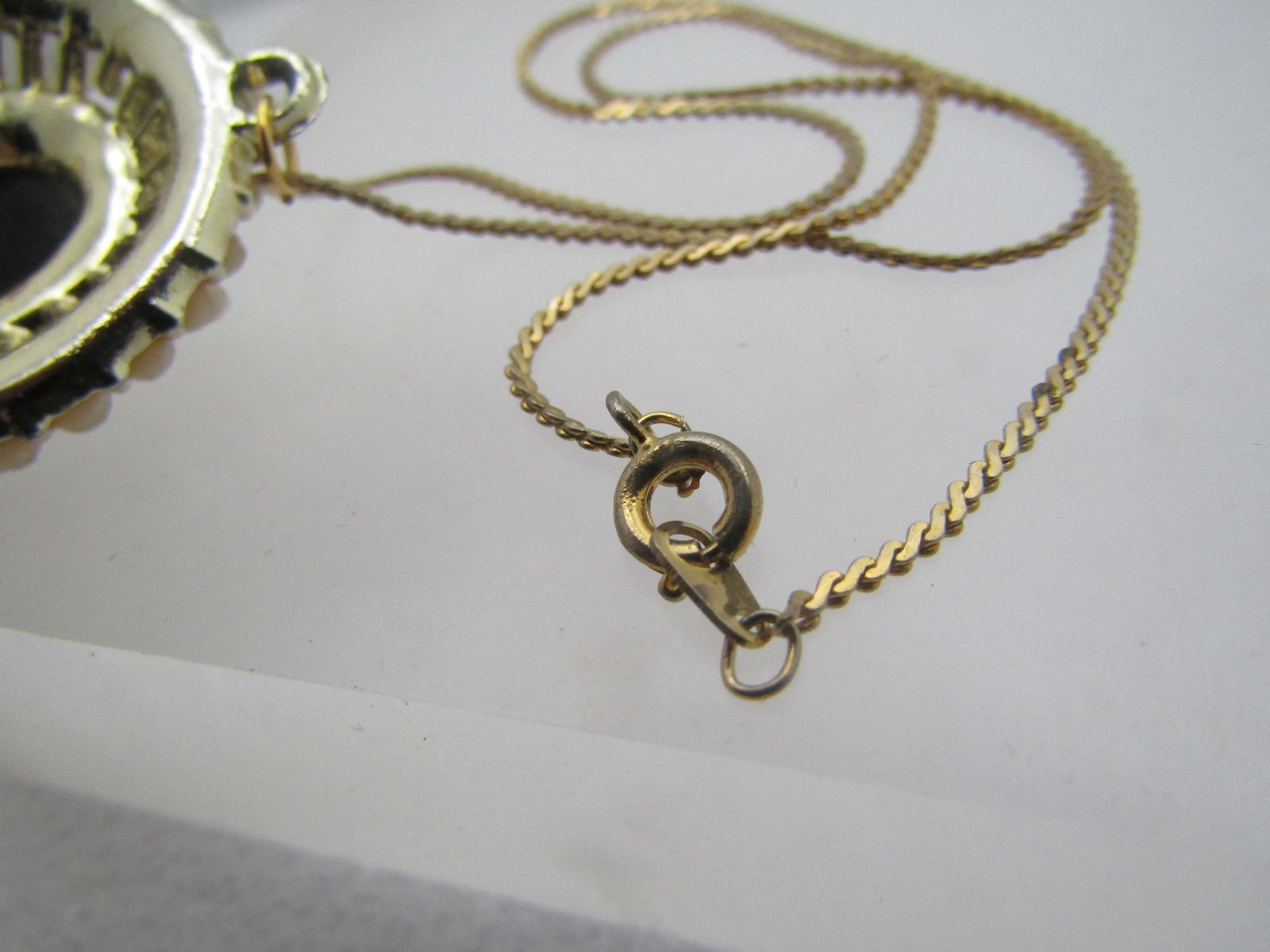 Vintage Cameo Rhinestone Pearl Necklace, Costume, 15", 1960's - 7