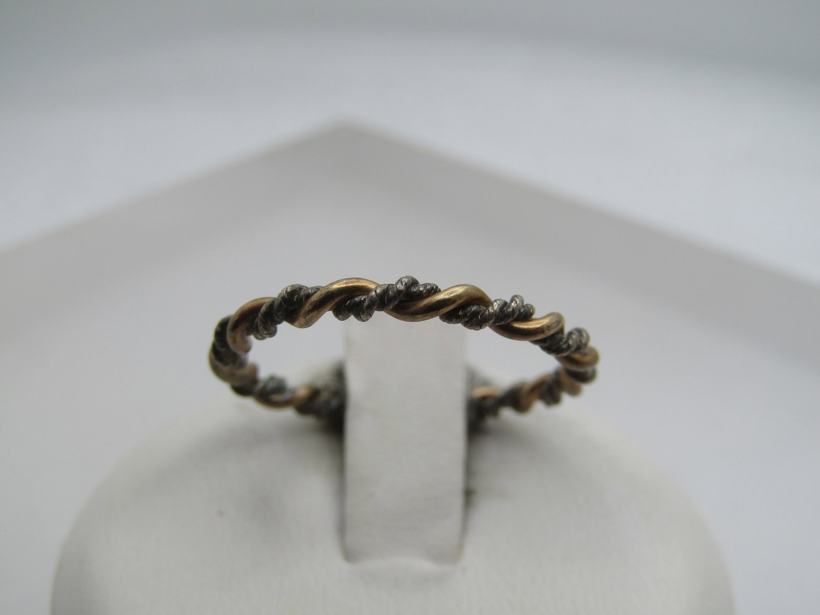 Vintage Sterling Gold Plated Twisted Ring, Sz. 7, 1960's-1970's (1 of 6)
