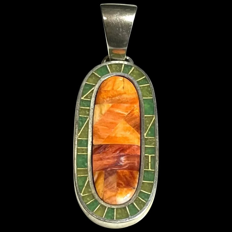 Carolyn Pollack Turquoise and Spiny Oyster Shell Inlay Pendant (1 of 5)