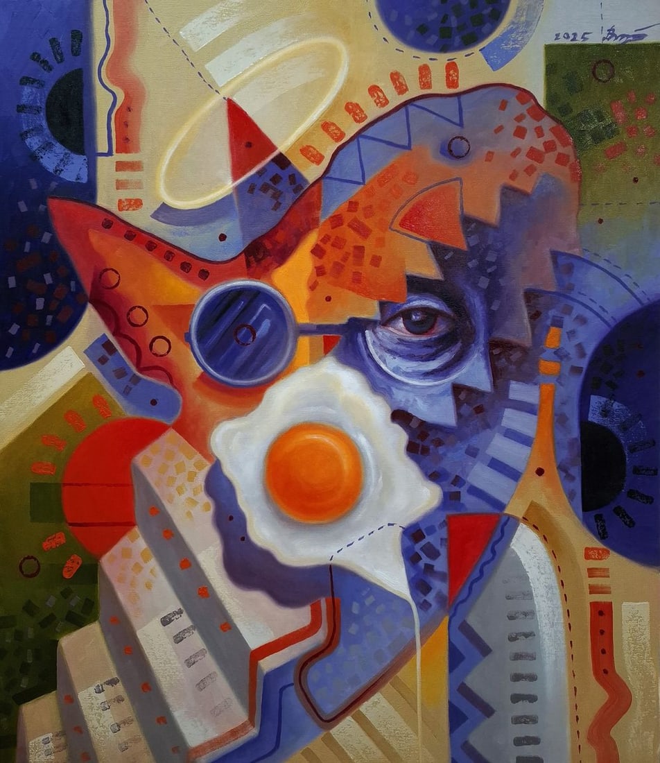 Oil painting Quick breakfast Sergey Voichenko: Title: Oil painting Quick breakfast Sergey Voichenko Description: Voich 146 *** ABOUT THIS PAINTING *** * TITLE: "Quick breakfast" * ARTISTS: Sergey Voichenko * SIZE: 70x60 cm/'27.55x23.62 inches' * M