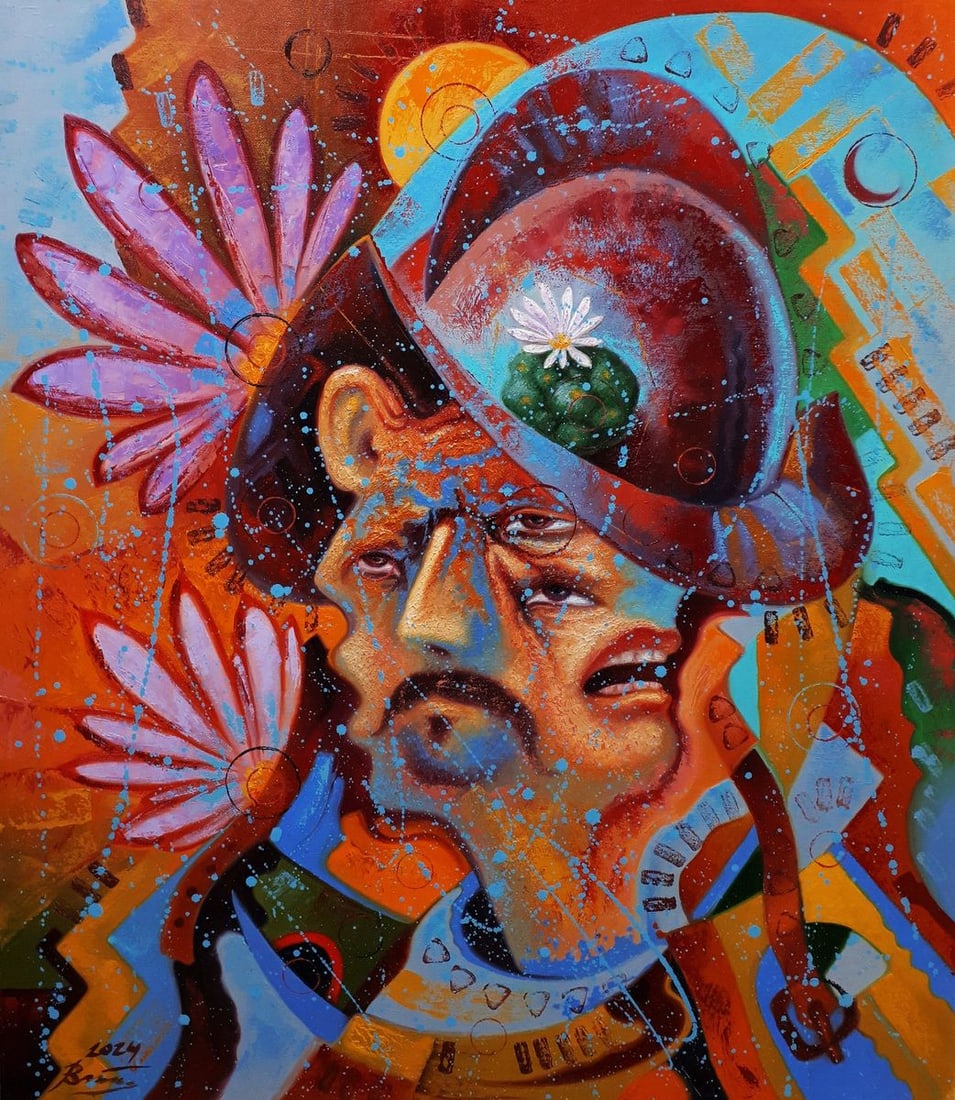 Oil painting Conquistador and Peyote Sergey Voichenko: Title: Oil painting Conquistador and Peyote Sergey Voichenko Description: Voich 153 *** ABOUT THIS PAINTING *** * TITLE: "Conquistador and Peyote" * ARTISTS: Sergey Voichenko * SIZE: 80x70
