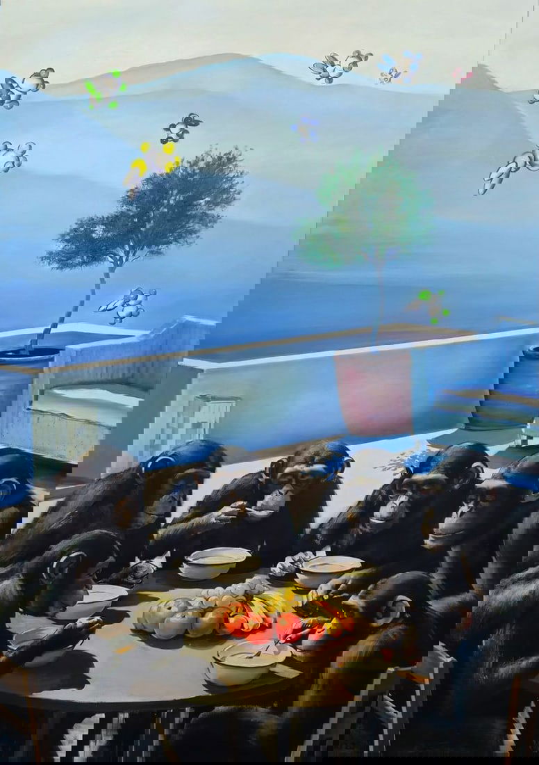 Oil painting Monkeys on vacation Igor Konovalov (1 of 8)