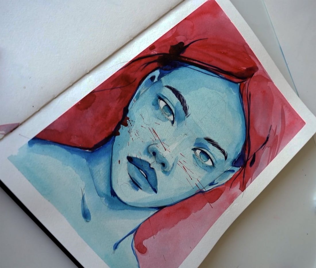 Watercolor painting Cold and heat Victoria Kagalovska (1 of 1)