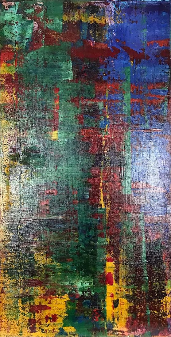 Acrylic painting Autumn Olga Melezhik: Title: Acrylic painting Autumn Olga Melezhik Description: Mel 74 "Autumn" by Olga Melezhik is an abstract painting that captures the essence of the autumn season through its rich and textured palette.