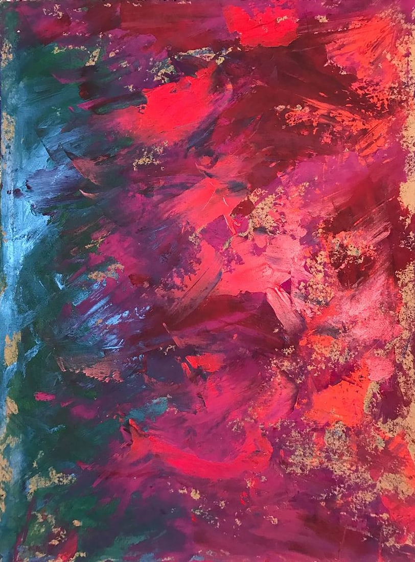 Acrylic painting Colors inside Olga Melezhik: Title: Acrylic painting Colors inside Olga Melezhik Description: Mel 88 In "Colors Inside," Olga Melezhik explores the vibrant and complex emotions within the human spirit. The painting’s intense sw