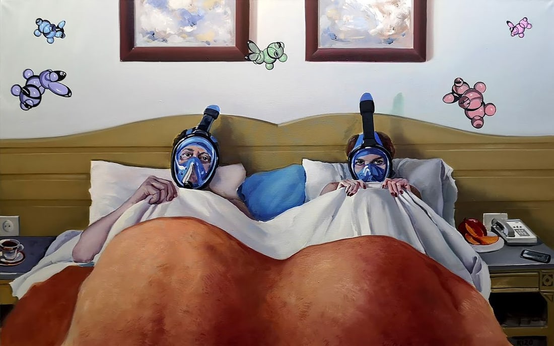 Oil painting Dive Igor Konovalov: Title: Oil painting Dive Igor Konovalov Description: Kon 63 *** ABOUT THIS PAINTING *** * TITLE: "Dive" * ARTISTS: Igor Konovalov * SIZE: 160x100 cm/'62.99x39.37 inches' * MEDIUM: oil, canvas *