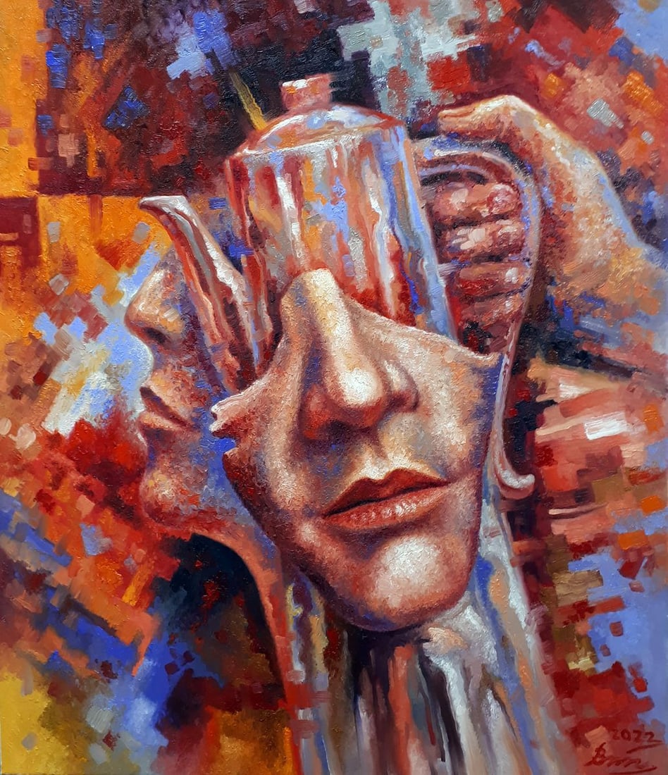 Oil painting Yes but first the coffee Sergey Voichenko (1 of 7)