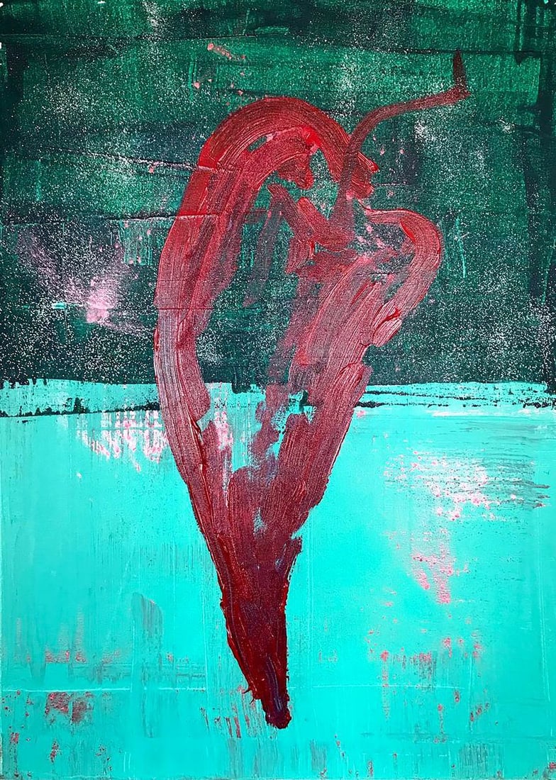 Acrylic painting Pepper Melezhik Olga: Title: Acrylic painting Pepper Melezhik Olga Description: Mel 28 *** ABOUT THIS PAINTING *** * TITLE: "Pepper" * ARTISTS: Melezhik Olga * SIZE: 50x70 cm/'19.68x27.55 inches' * MEDIUM: acrylic, canvas