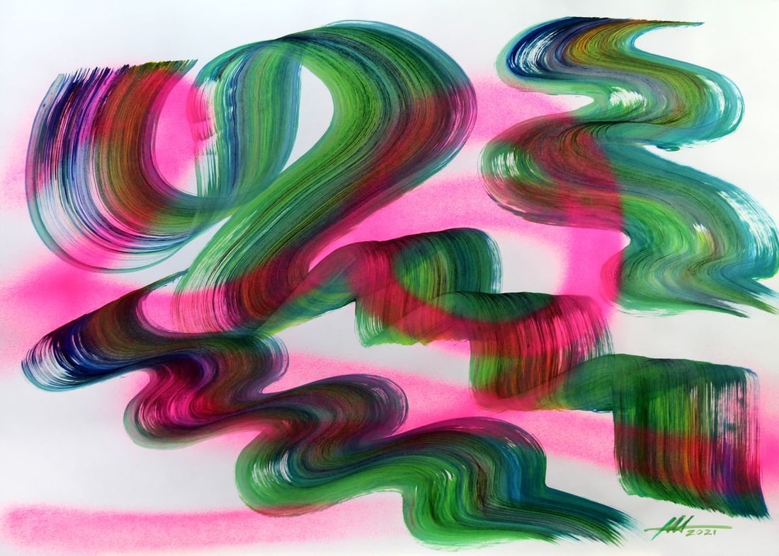 Acrylic painting Lines of tenderness Anatoliy Menkiv: Title: Acrylic painting Lines of tenderness Anatoliy Menkiv Description: 2MENK Painter: Anatoliy Menkiv Size: 84x67 cm/33.07x26.37 inches Components: acrylic, paperOriginal painting - series Colors of