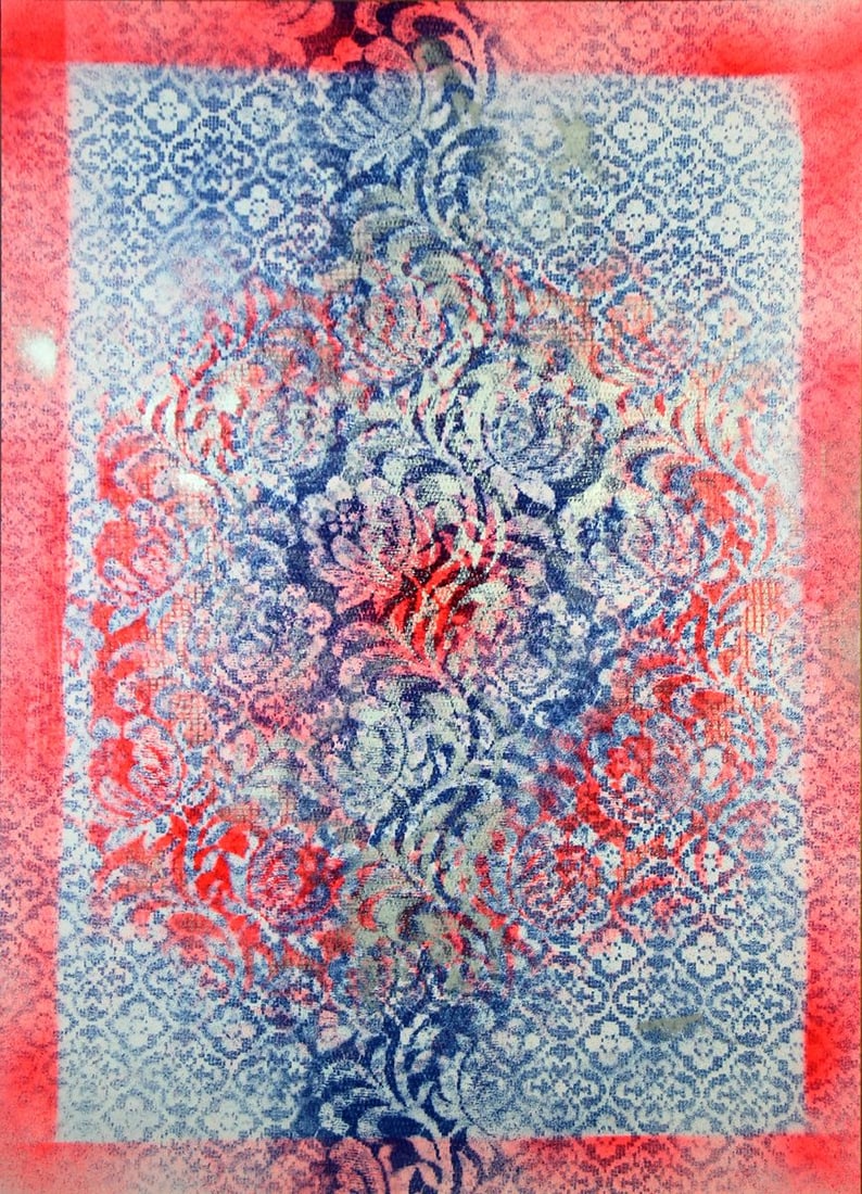 Acrylic painting Passion ornament Anatoliy Menkiv: Title: Acrylic painting Passion ornament Anatoliy Menkiv Description: 9MENK Painter: Anatoliy Menkiv Size: 60x84 cm/23.62x33.07 inches Components: acrylic, paperOriginal painting - series Dialogue tha