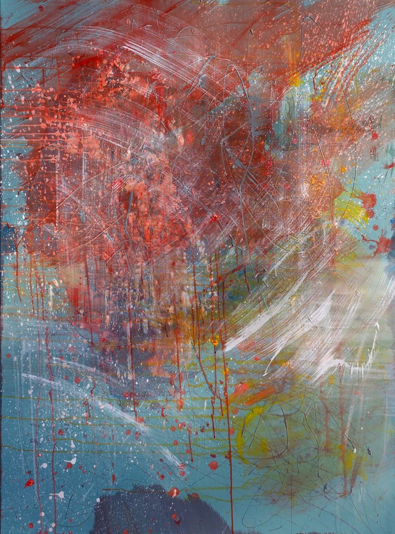 Oil painting Evolutionary episode Anatoliy Menkiv: Title: Oil painting Evolutionary episode Anatoliy Menkiv Description: 61MENK Painter: Anatoliy Menkiv Size: 125x170 cm/49.21x66.92 inches Components: oil, acrylic, canvasOriginal painting CONDITION: e