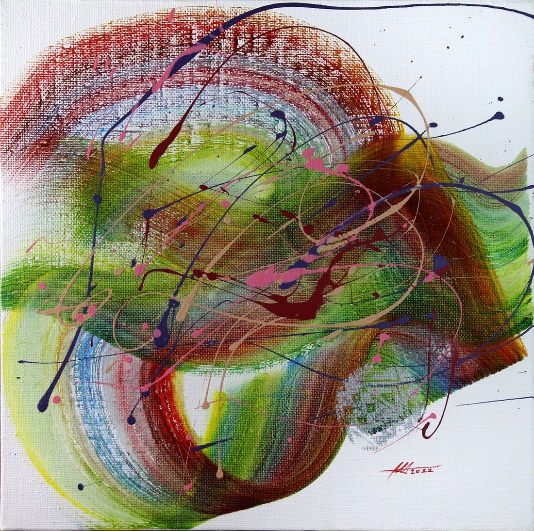 Acrylic painting Metamorphosis Anatoliy Menkiv: Title: Acrylic painting Metamorphosis Anatoliy Menkiv Description: 71MENK Painter: Anatoliy Menkiv Size: 45x45 cm/17.71x17.71 inches Components: acrylic, canvasOriginal painting CONDITION: excellent A