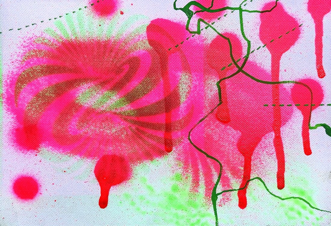 Acrylic painting Pink ring Anatoliy Menkiv: Title: Acrylic painting Pink ring Anatoliy Menkiv Description: 76MENK Painter: Anatoliy Menkiv Size: 25x17 cm/9.84x6.69 inches Components: acrylic, cardboardOriginal painting - series Pink Illusion #2