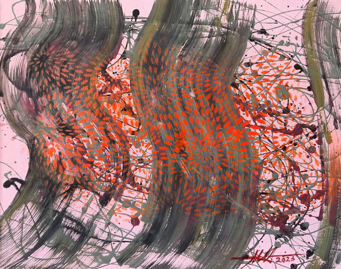 Acrylic painting Lines tomorrow Anatoliy Menkiv: Title: Acrylic painting Lines tomorrow Anatoliy Menkiv Description: 85MENK Painter: Anatoliy Menkiv Size: 50x40 cm/19.68x15.74 inches Components: acrylic, canvasOriginal painting - series The Illusion