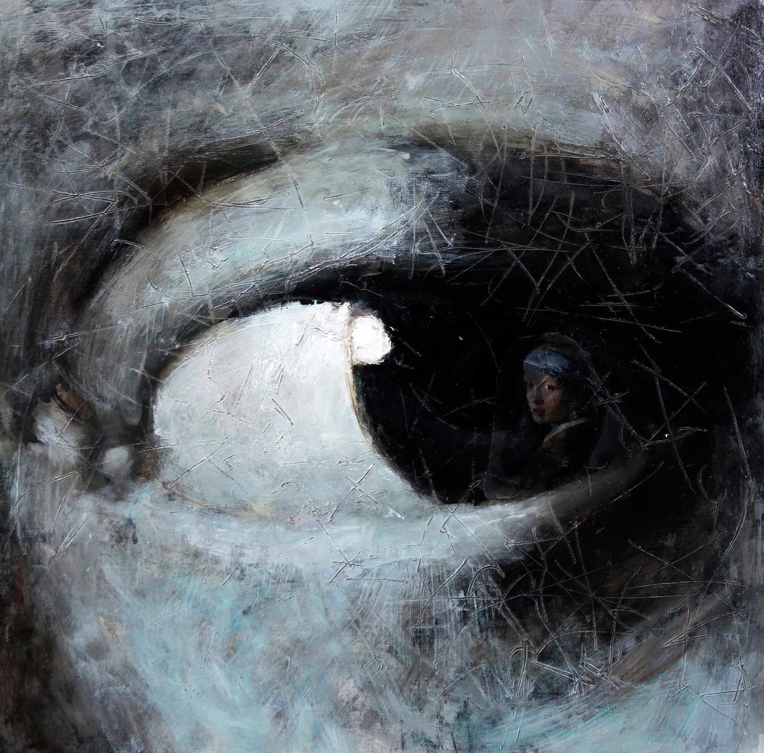 Oil painting Famous girl Ed Potapenkov: Title: Oil painting Famous girl Ed Potapenkov Description: 80POTAP Painter: Ed Potapenkov Size: 50x50 cm/19.68x19.68 inches Components: oil, canvasOriginal painting - Series "Broadcasting the Subconsc