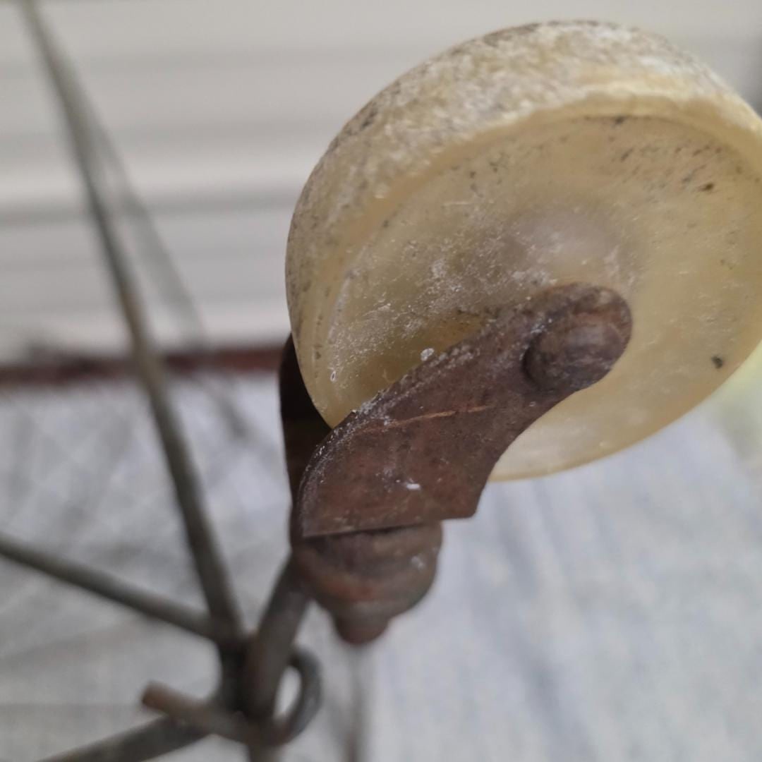 Mid-Century Collapsible Wire Laundry Hamper on Wheels Allied Products Industrial Basket Farmhouse - 8