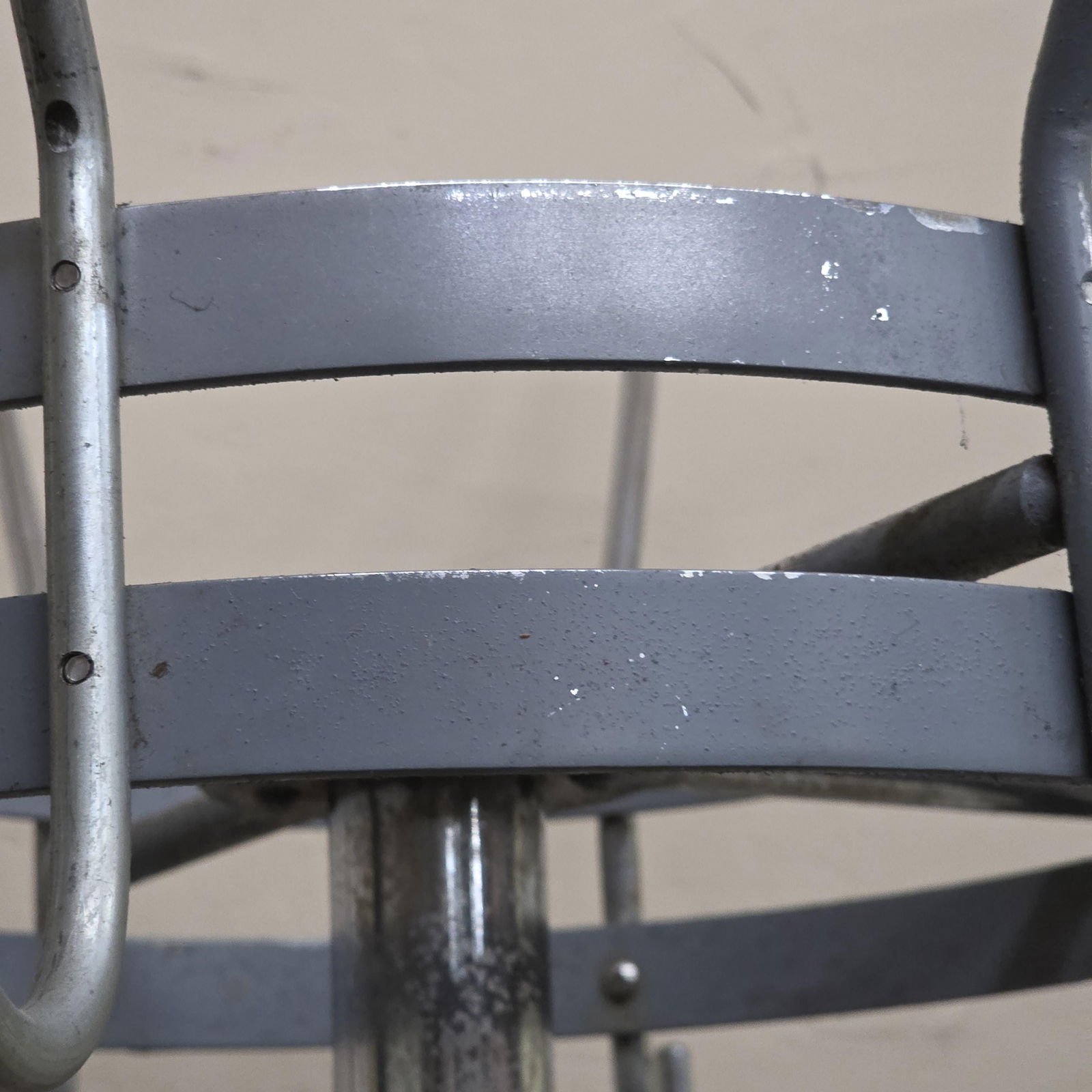 Vintage Commercial Coat Rack Stand, Rotating Crown, Chrome & Steel, Loft Modernist Entryway - 8