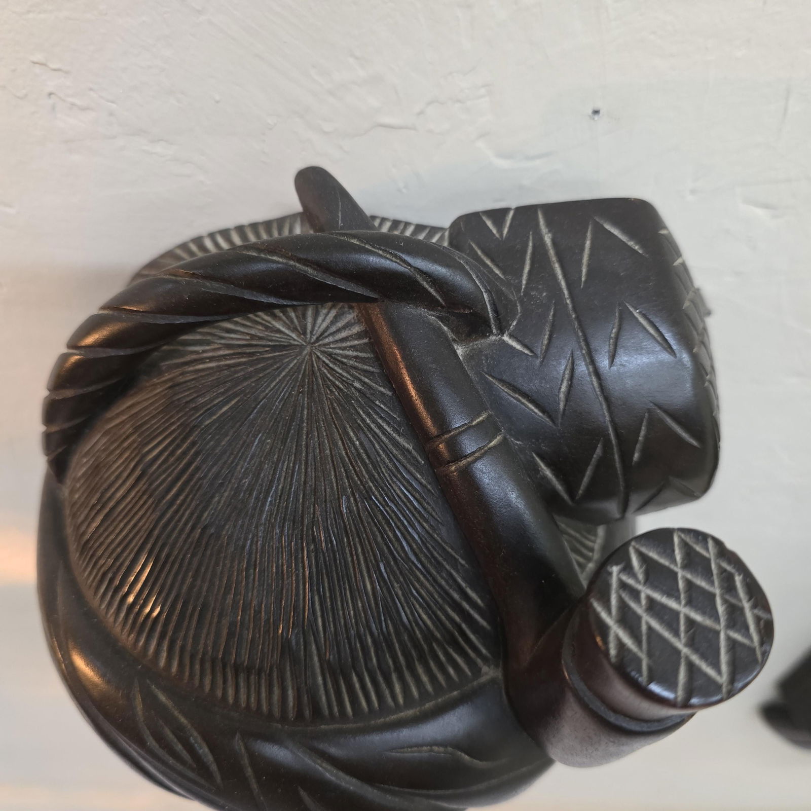 Pair Mid Century Carved Wood Figural Heads, Wall Plaques or Tabletop Busts, African Inspired Moorish - 9