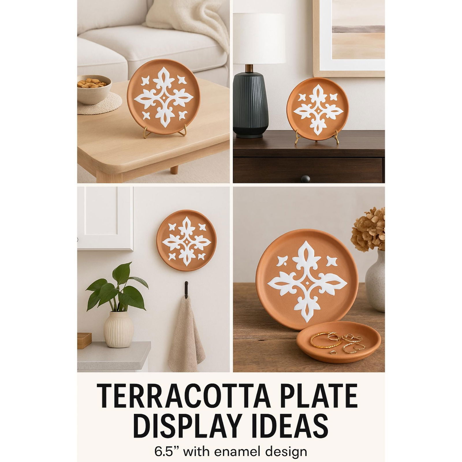 Vintage Italian Terracotta Plate Signed 6.5â€ Dish Mediterranean rustic farmhouse - 10