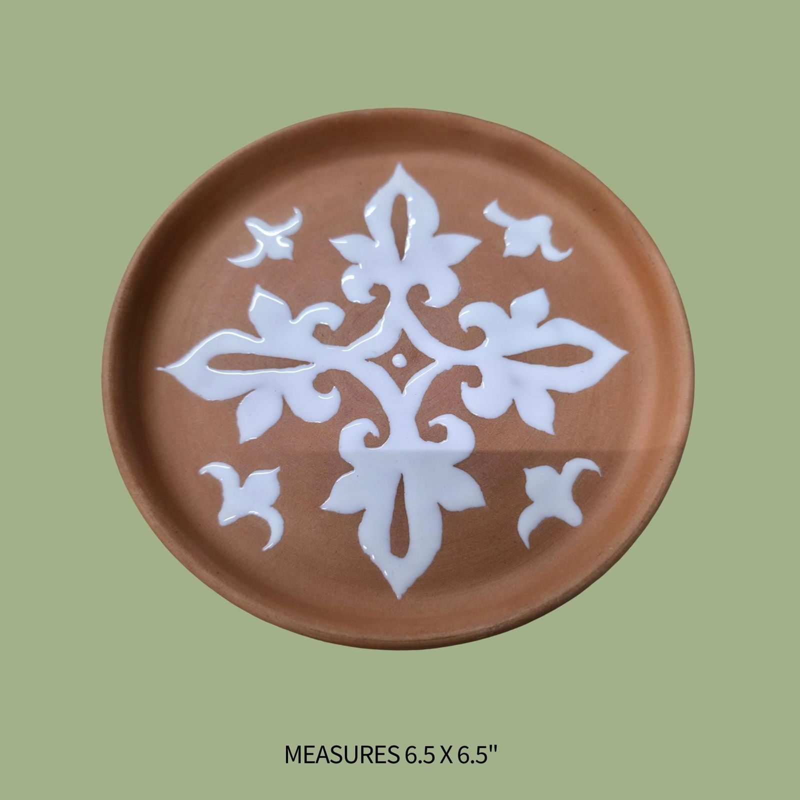 Vintage Italian Terracotta Plate Signed 6.5â€ Dish Mediterranean rustic farmhouse - 3