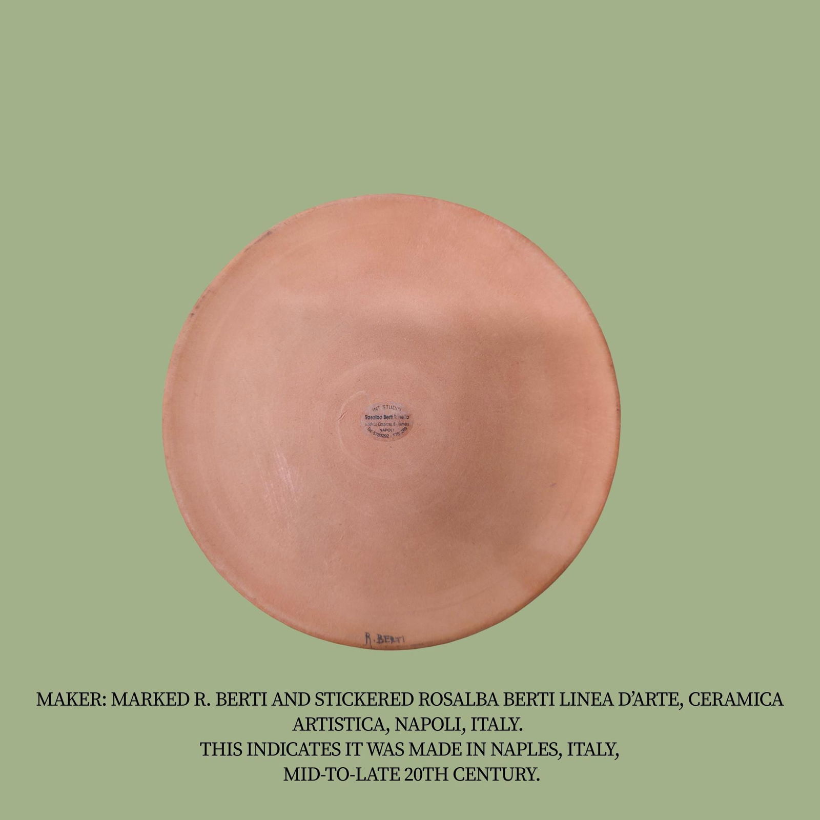 Vintage Italian Terracotta Plate Signed 6.5â€ Dish Mediterranean rustic farmhouse - 4