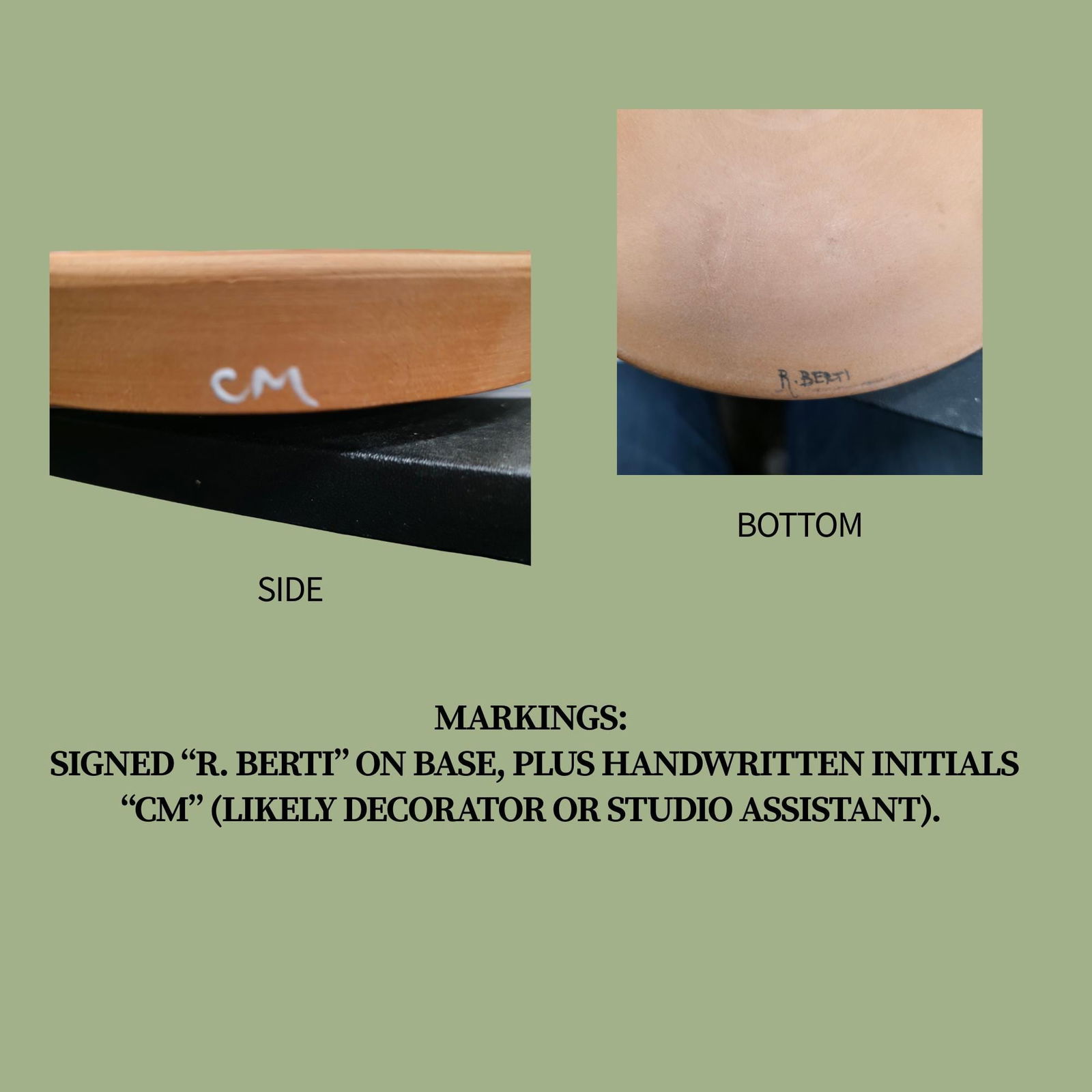 Vintage Italian Terracotta Plate Signed 6.5â€ Dish Mediterranean rustic farmhouse - 5