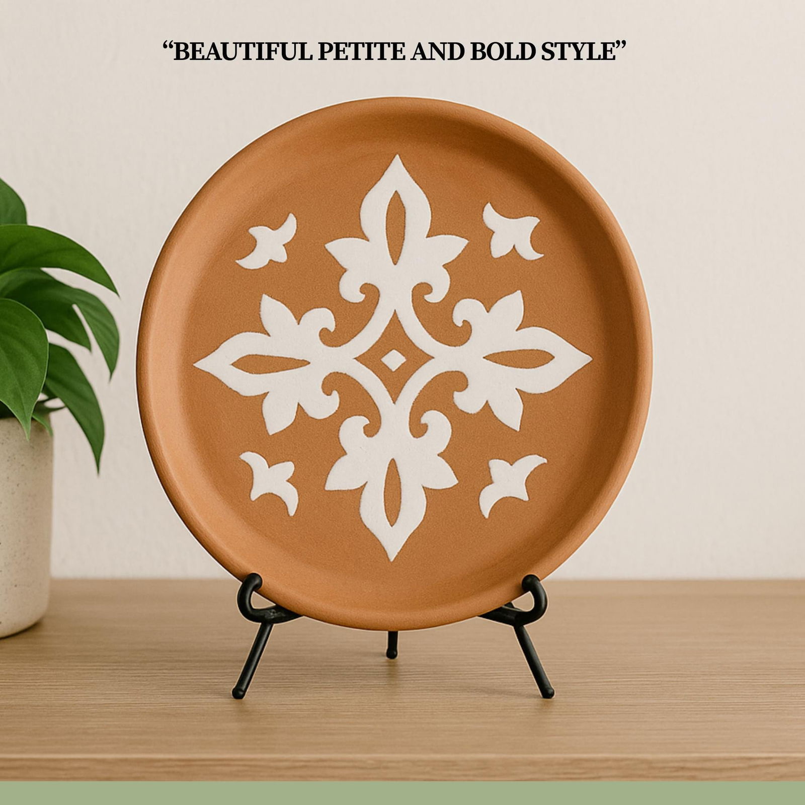 Vintage Italian Terracotta Plate Signed 6.5â€ Dish Mediterranean rustic farmhouse - 7