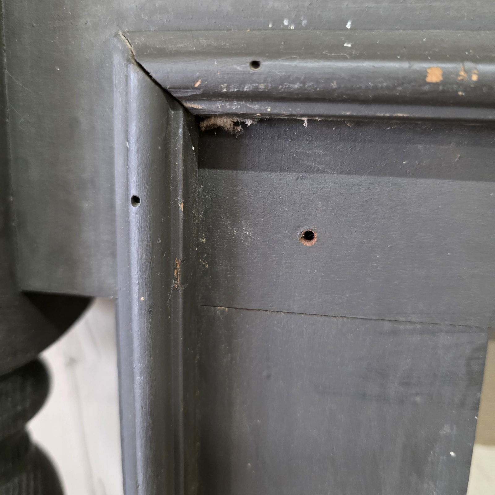 Victorian Eastlake Style Black Pier Mirror Frame, Large Architectural Vintage Wall Hanging Surround - 10