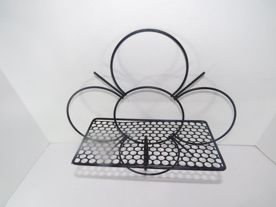 Vintage Metal Wall Shelf Mid Century Modern Atomic Mategot style Flower BOHO Retro - 7