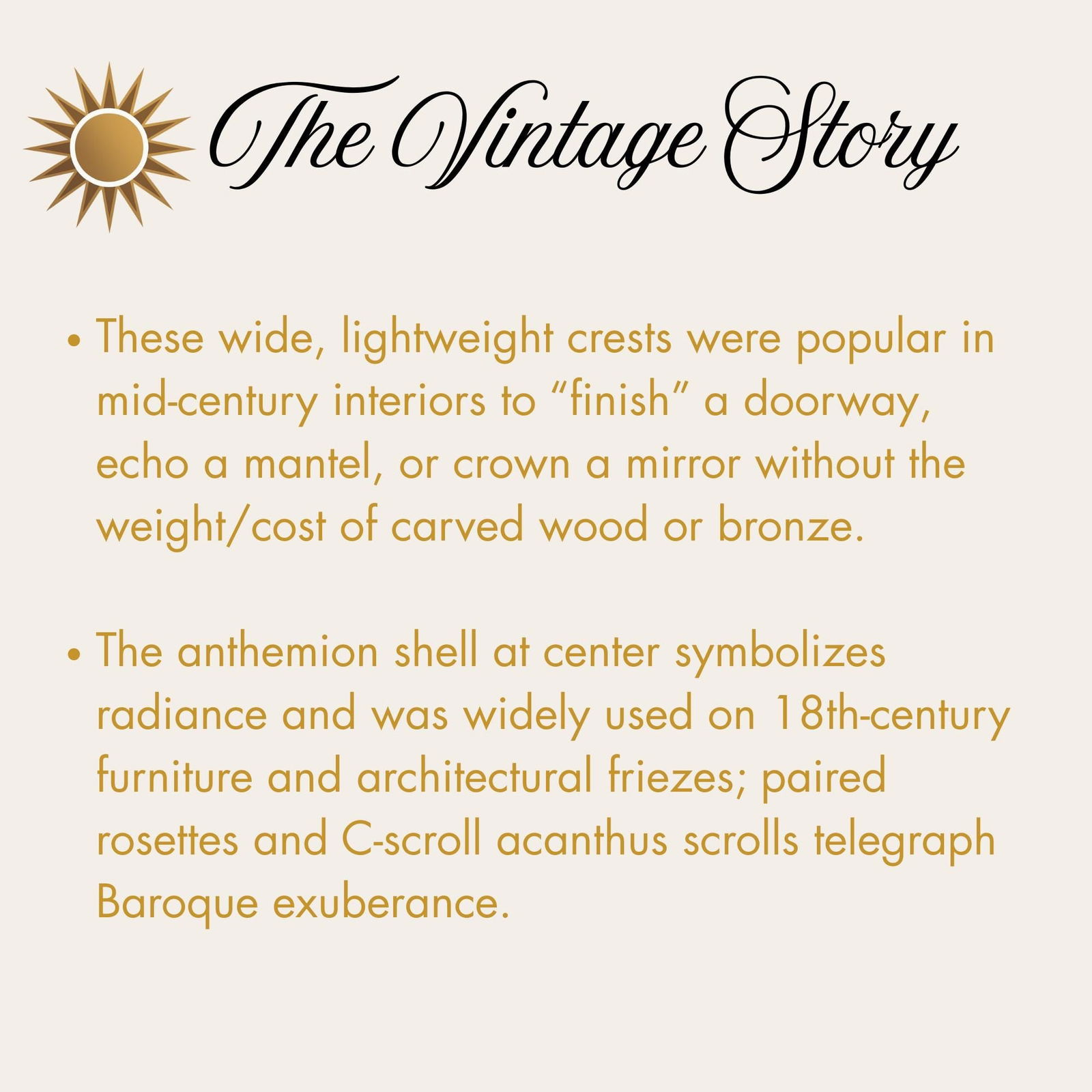 Vintage Gilt Overdoor Pediment Baroque Acanthus Rosette Crest 33.5" Mirror Topper Mantel Crown - 8