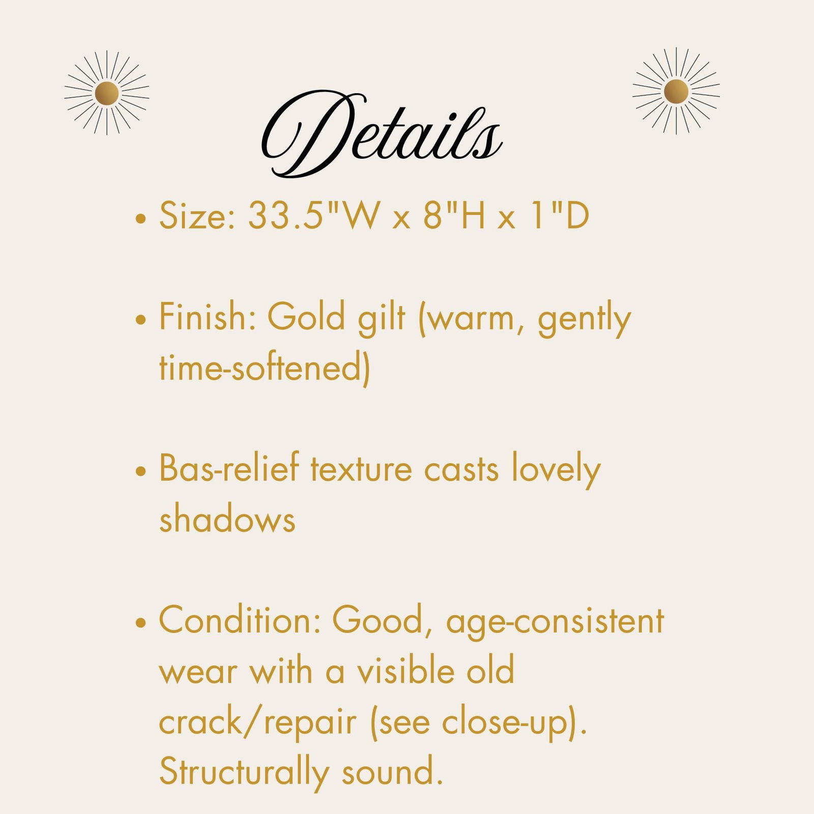 Vintage Gilt Overdoor Pediment Baroque Acanthus Rosette Crest 33.5" Mirror Topper Mantel Crown - 9