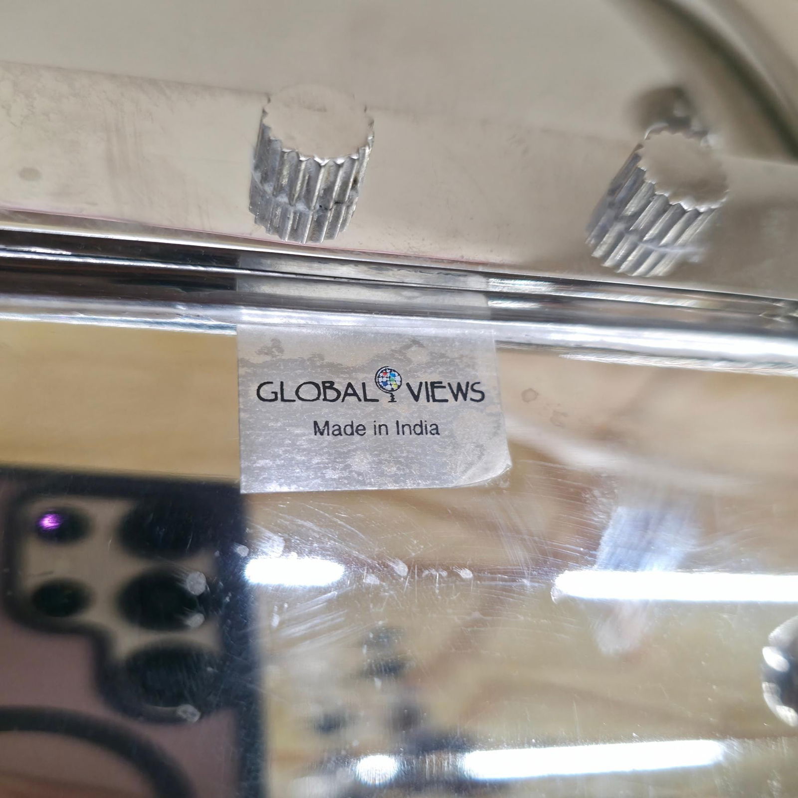 Global Views Machine Age Caddy, Chrome Magazine Rack Log Holder, Art Deco Style Modern Fireplace - 7