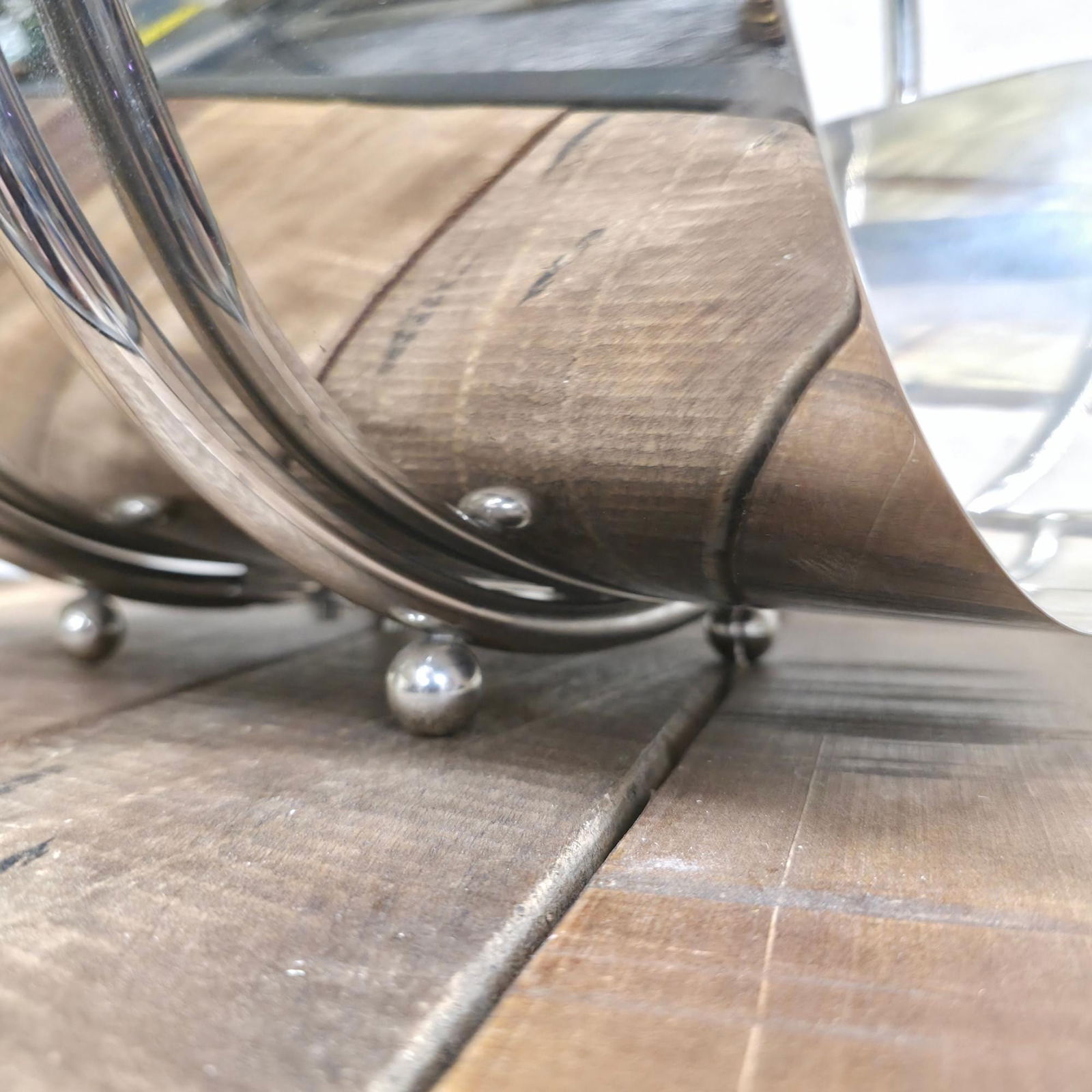 Global Views Machine Age Caddy, Chrome Magazine Rack Log Holder, Art Deco Style Modern Fireplace - 9