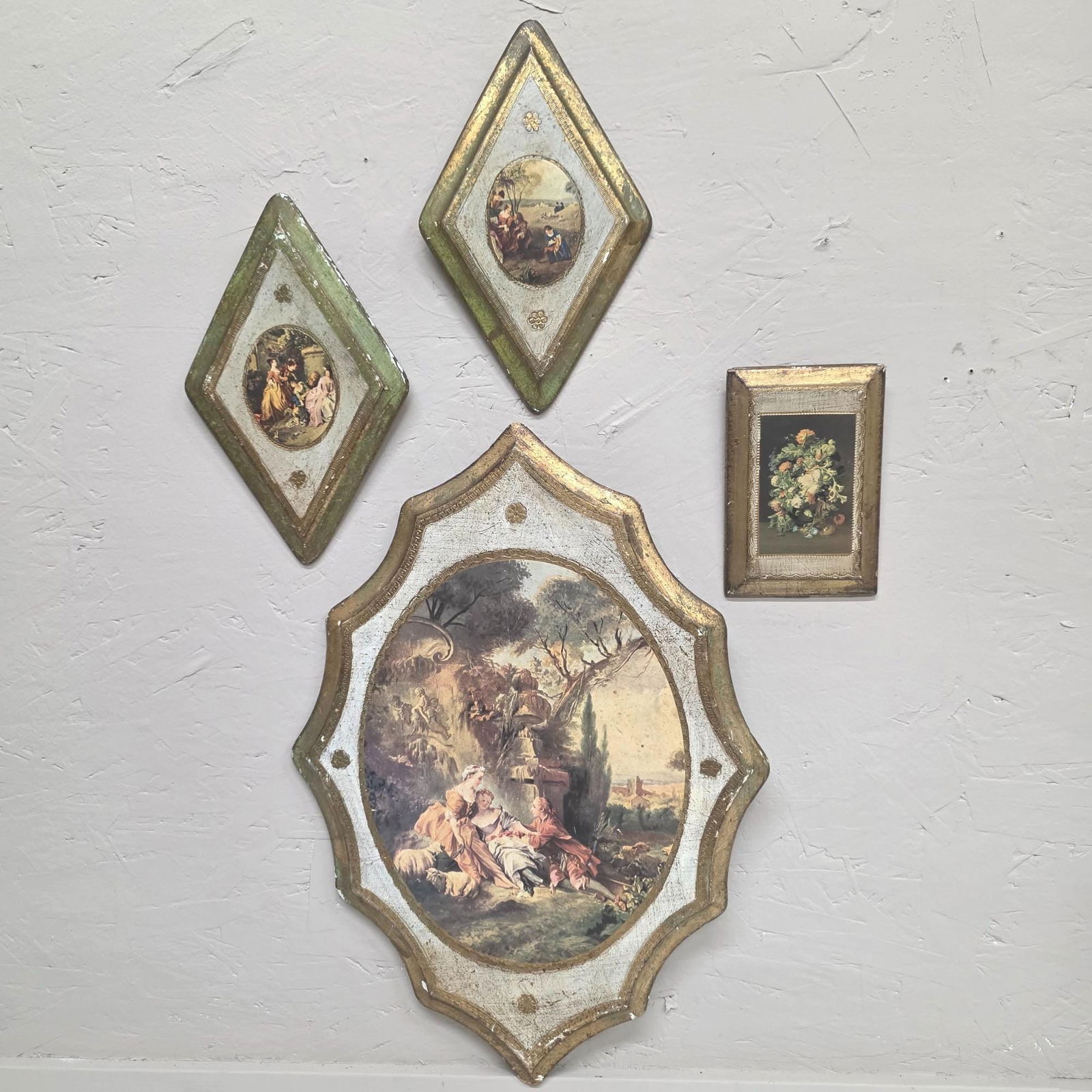Vintage Italian Florentine Wall Plaques Set of 3 Group Hanging Old World Decor (1 of 10)
