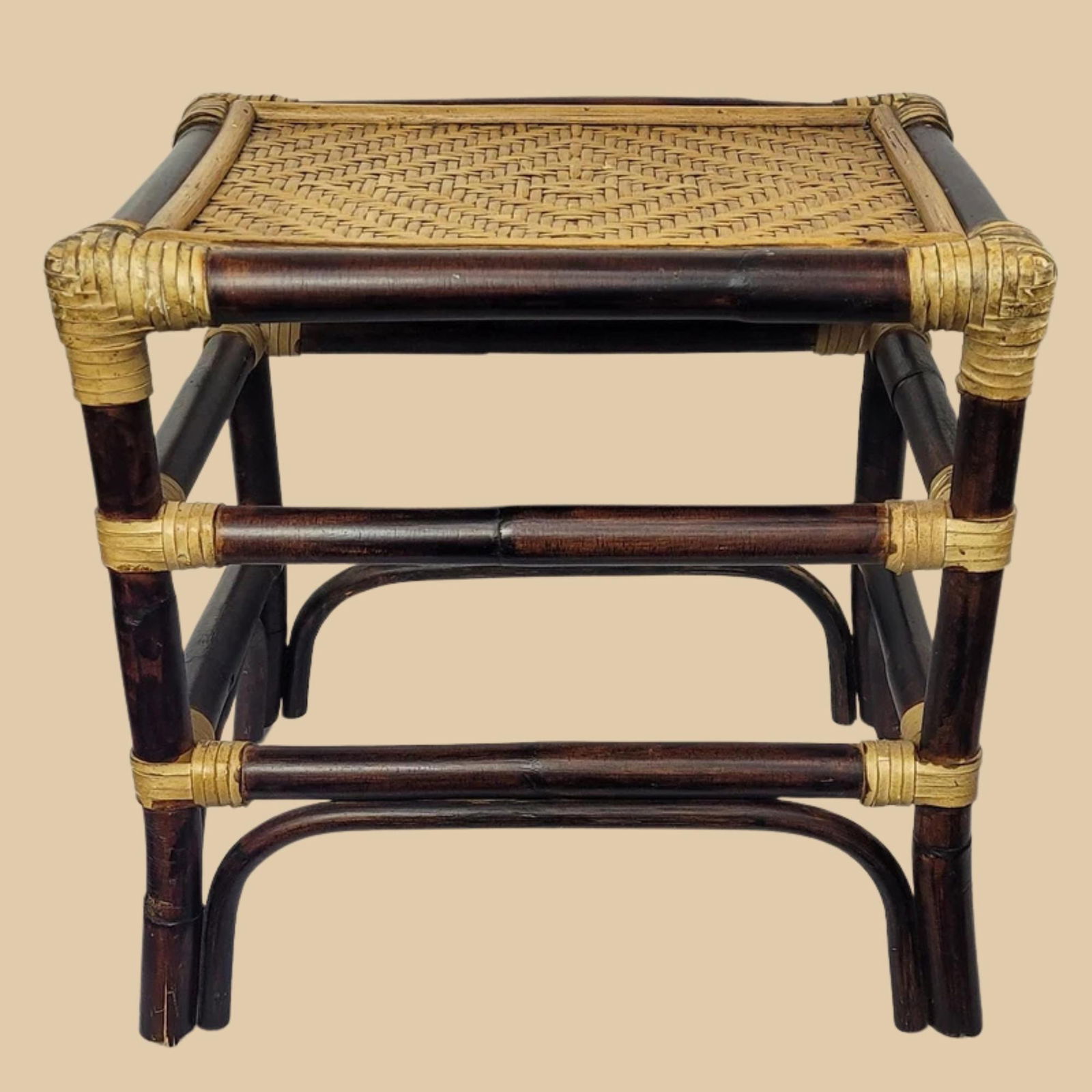 Vintage Bamboo Plant Stand Tiki Rattan Side Table Accent Decor BOHO Chic Mid Century Bamboo Riser: Title: Vintage Bamboo Plant Stand Tiki Rattan Side Table Accent Decor BOHO Chic Mid Century Bamboo Riser Description: Vintage Bamboo Plant Stand Footstool bohemian charm for your home is this bamboo a