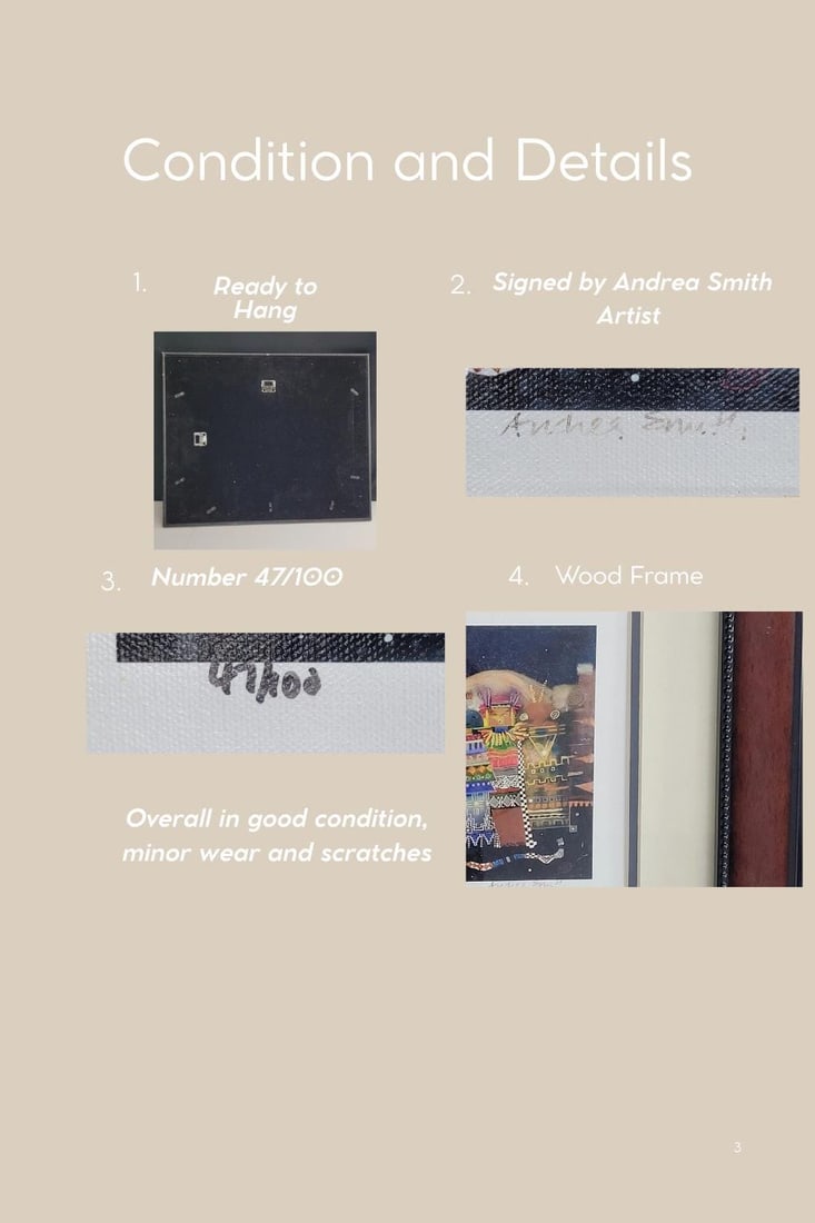 Vintage Print Framed Wall Art, Colorful Geometric Folk Style Figurative Artwork, Andrea Smith Dark - 6