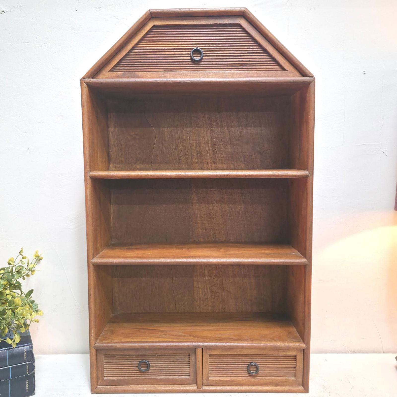 Foreside Wood Wall Shelf with Drawers, Rustic Hanging Display Cabinet, 3 Shelf Storage Rack, (1 of 10)