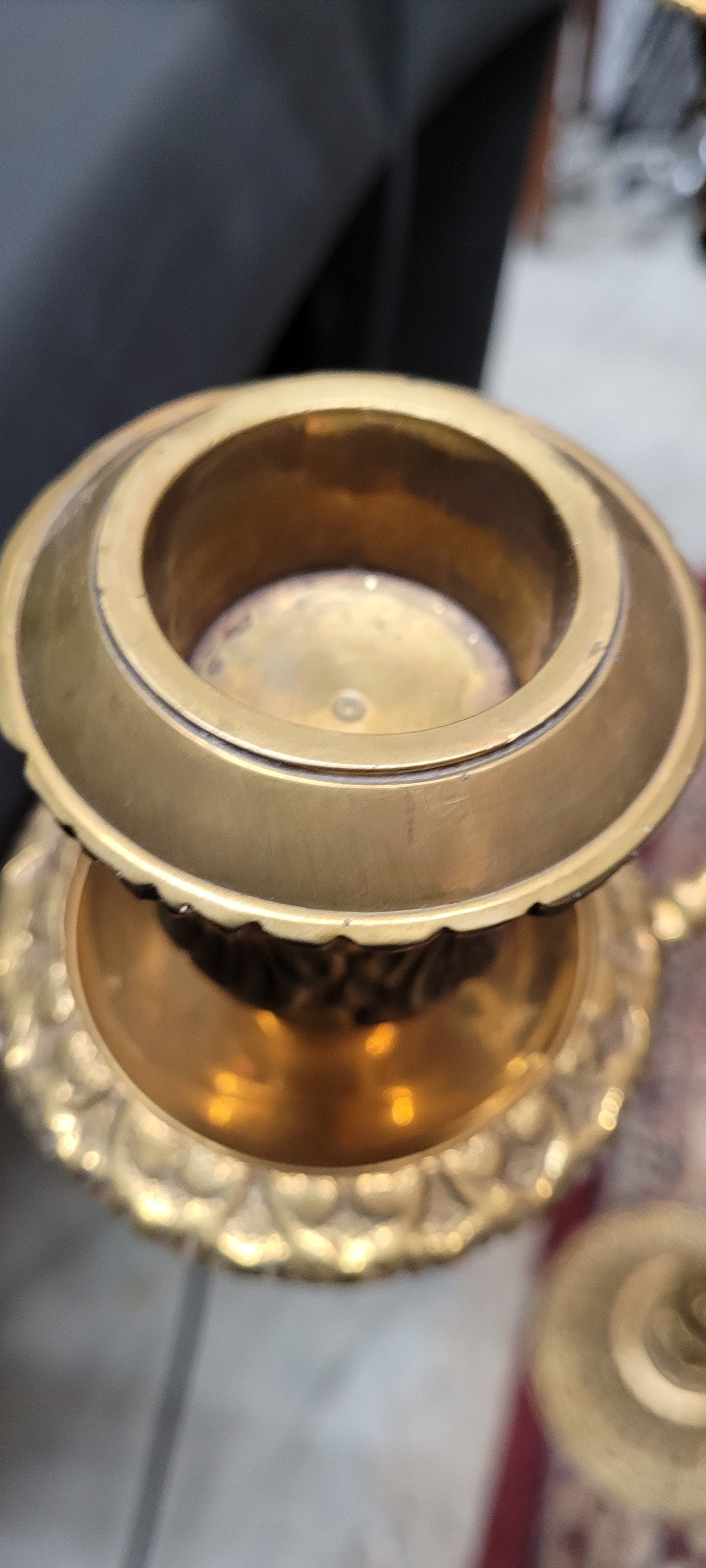 Antique Brass 4-Arm Candelabra â€¢ 38" Tall Floor Candle Holder â€¢ - 9