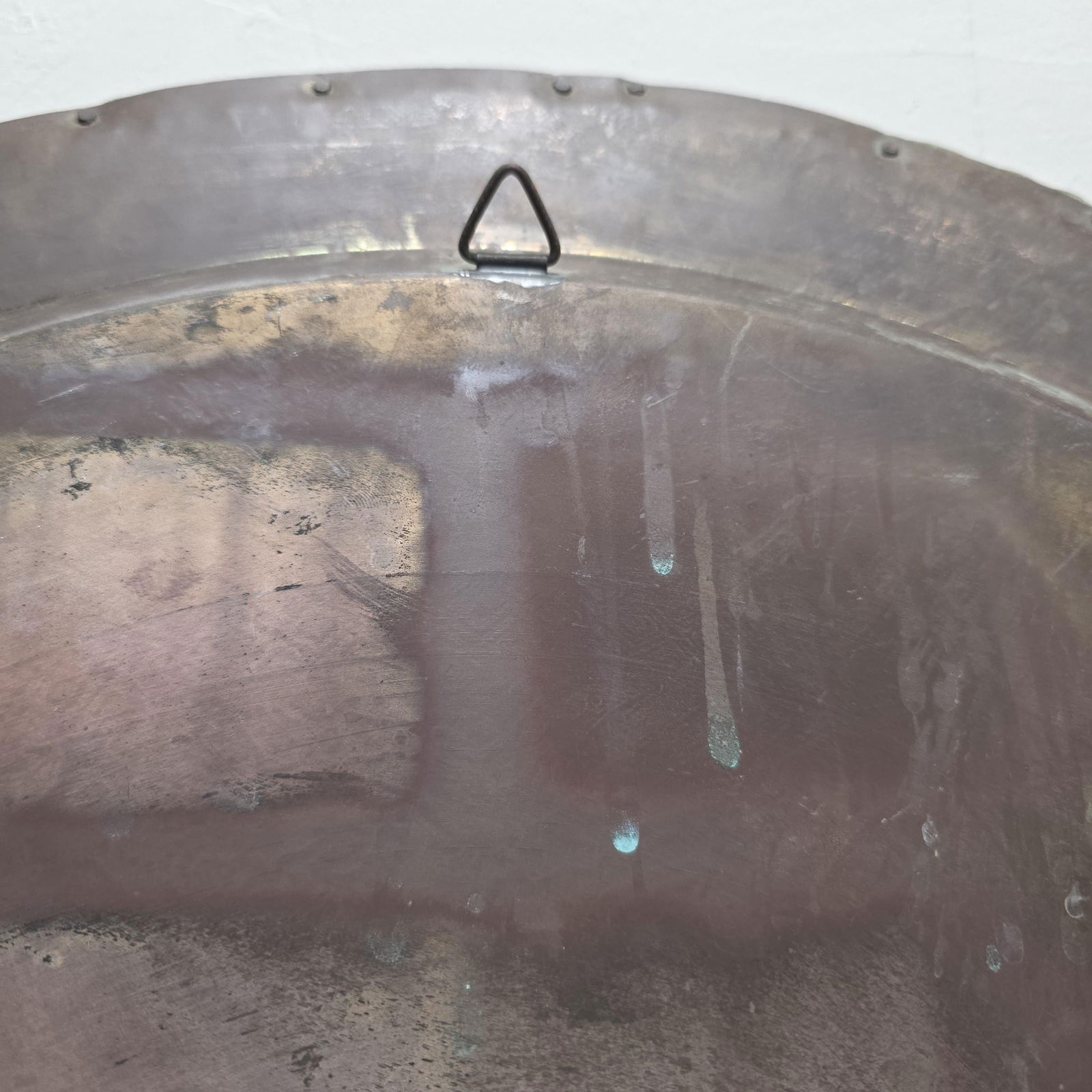 Vintage 24â€ Engraved Brass Wall Tray Old World Middle Eastern Plate Regency Wall - 7