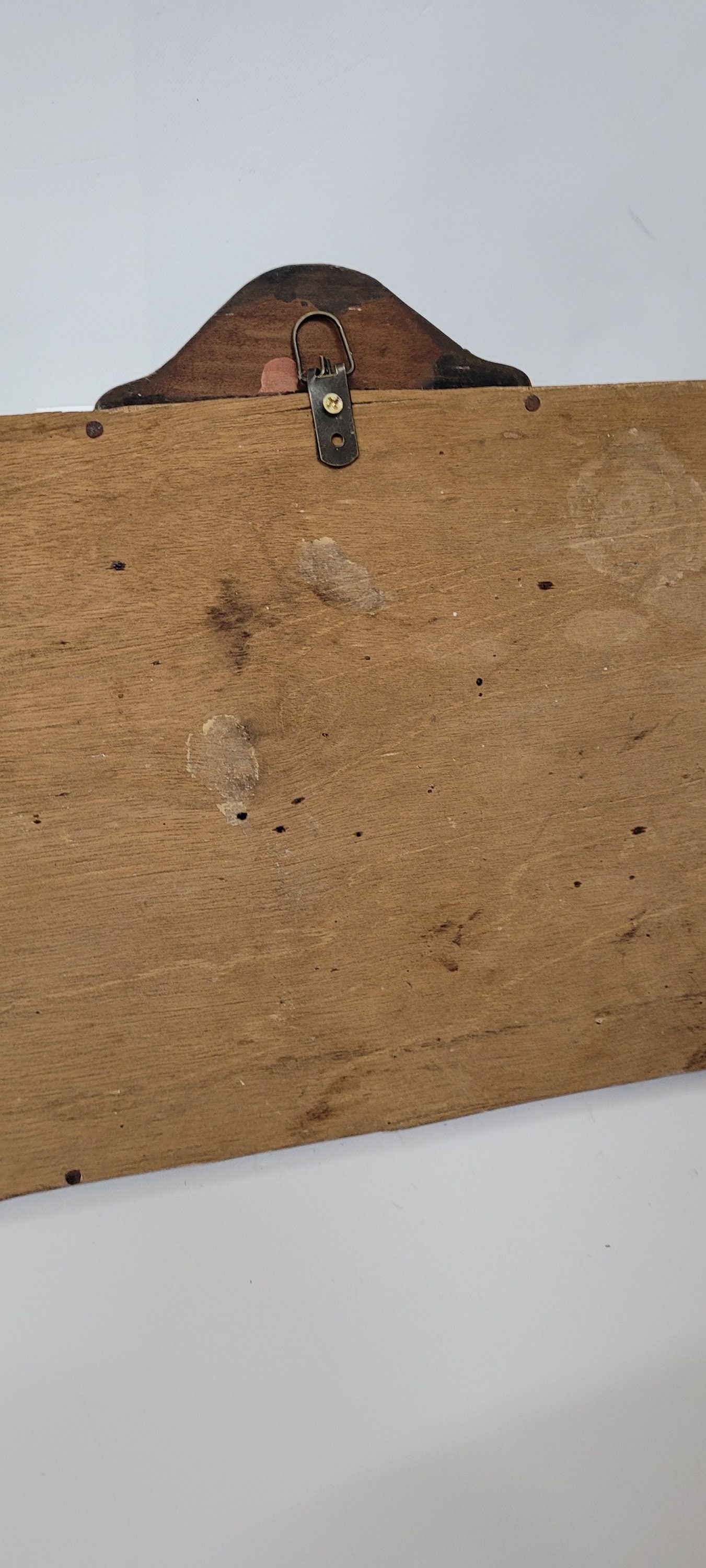 Antique 3-Panel Wood Wall Mirror 29.5â€ Rustic Distressed Mirror Primitive - 4