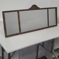 Antique 3-Panel Wood Wall Mirror 29.5â€ Rustic Distressed Mirror Primitive - 6