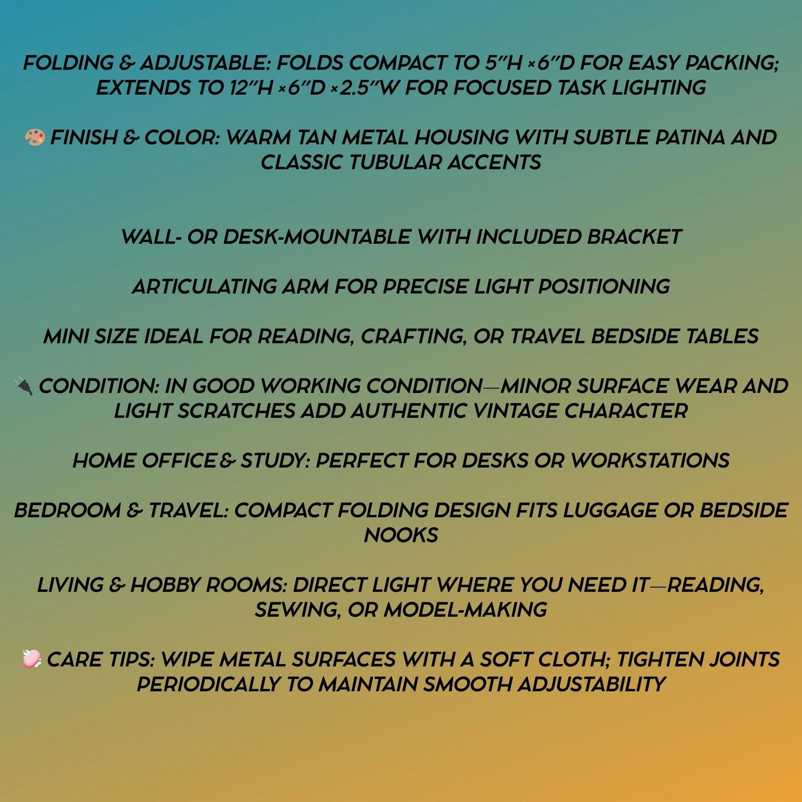 Vintage Prestigeline Folding Task Lamp: Adjustable Mid-Century Modern Lighting - 4