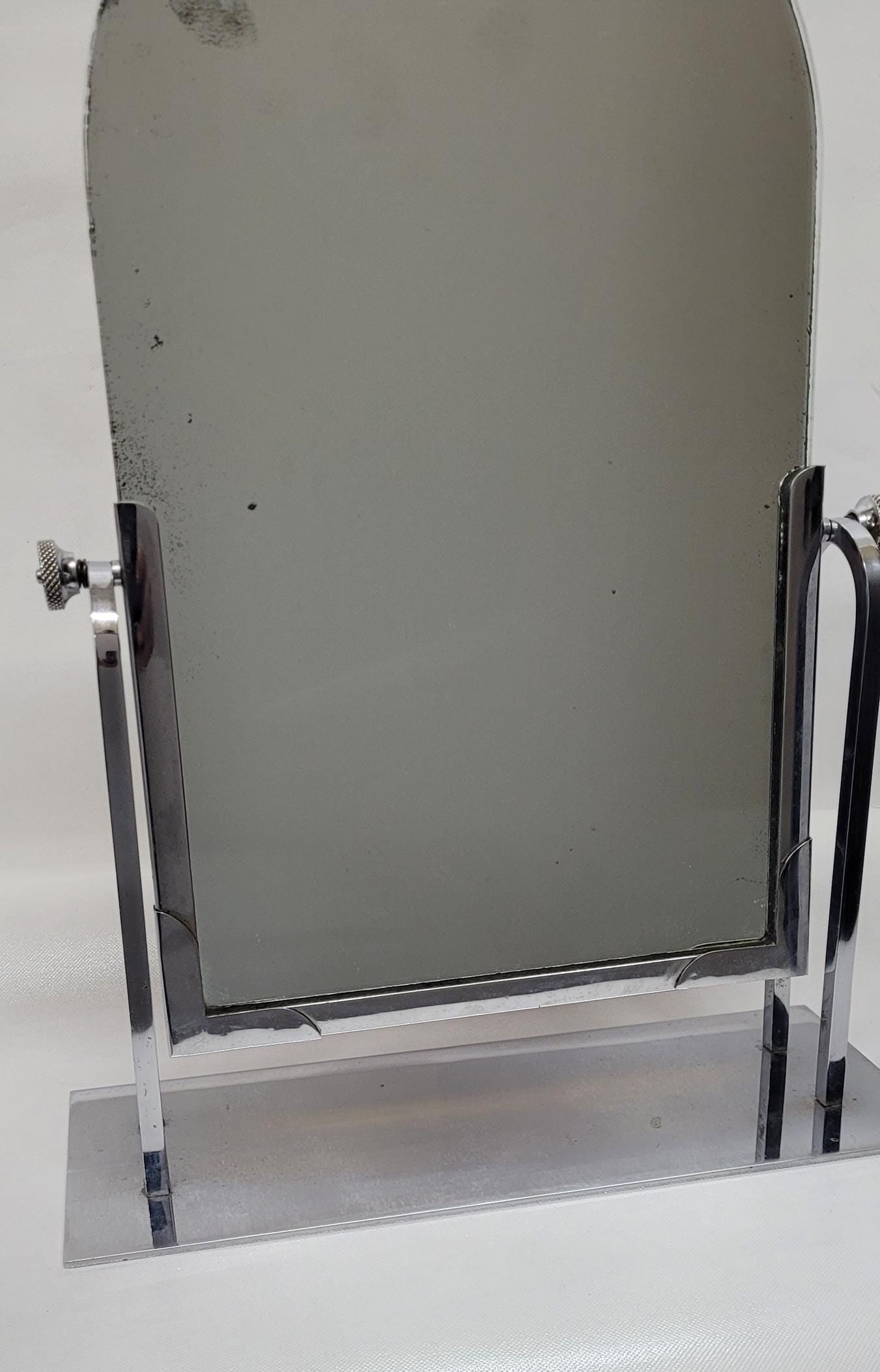 Art Decor Chrome Flip Mirror Vintage Store Display Vanity Table Top Makeup Accessory Dressing Room (1 of 10)