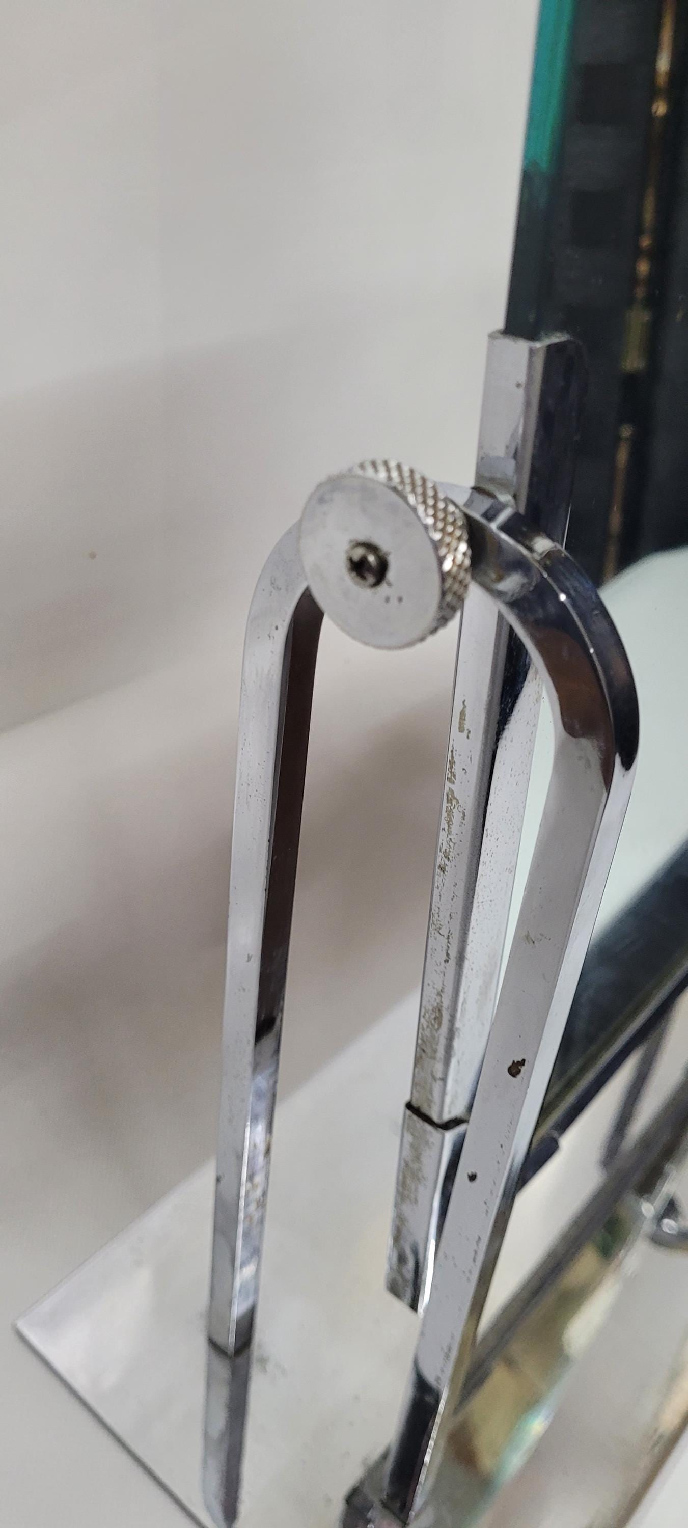 Art Decor Chrome Flip Mirror Vintage Store Display Vanity Table Top Makeup Accessory Dressing Room - 2