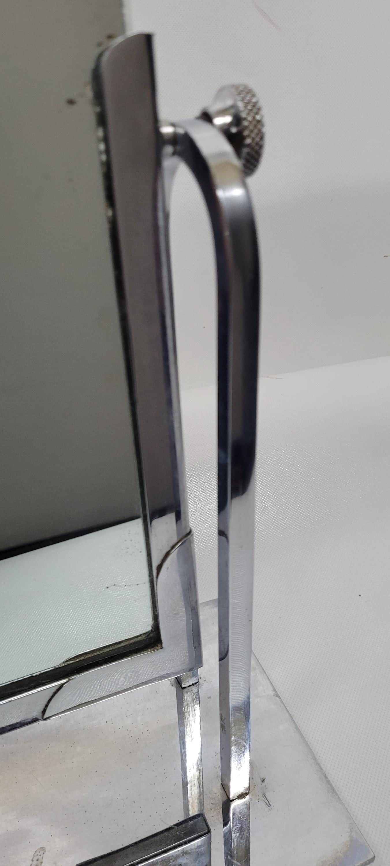 Art Decor Chrome Flip Mirror Vintage Store Display Vanity Table Top Makeup Accessory Dressing Room - 3