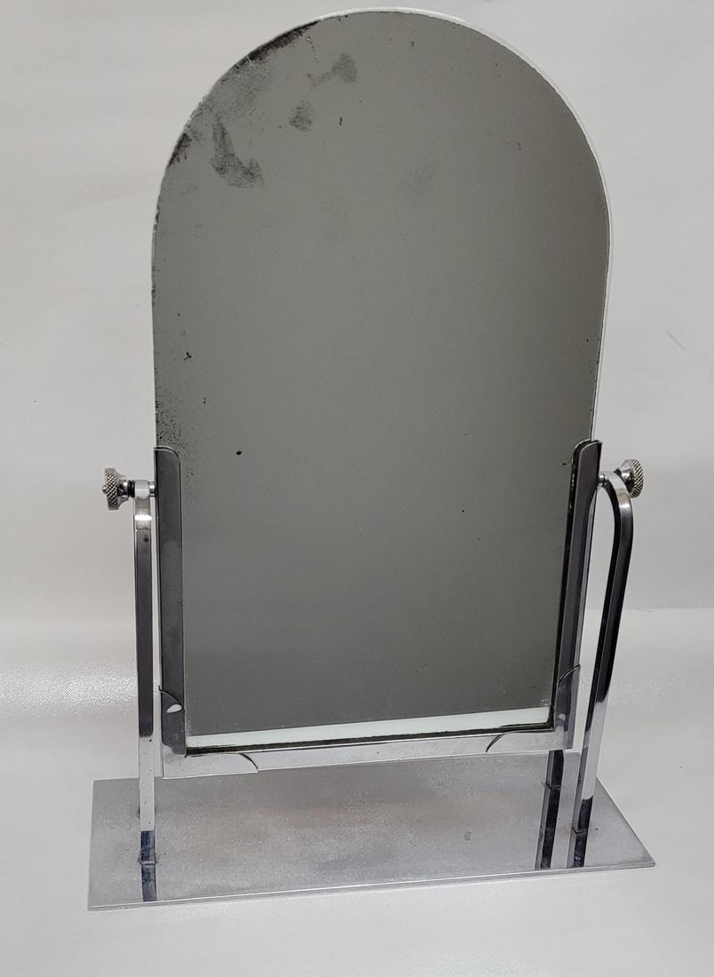 Art Decor Chrome Flip Mirror Vintage Store Display Vanity Table Top Makeup Accessory Dressing Room - 6