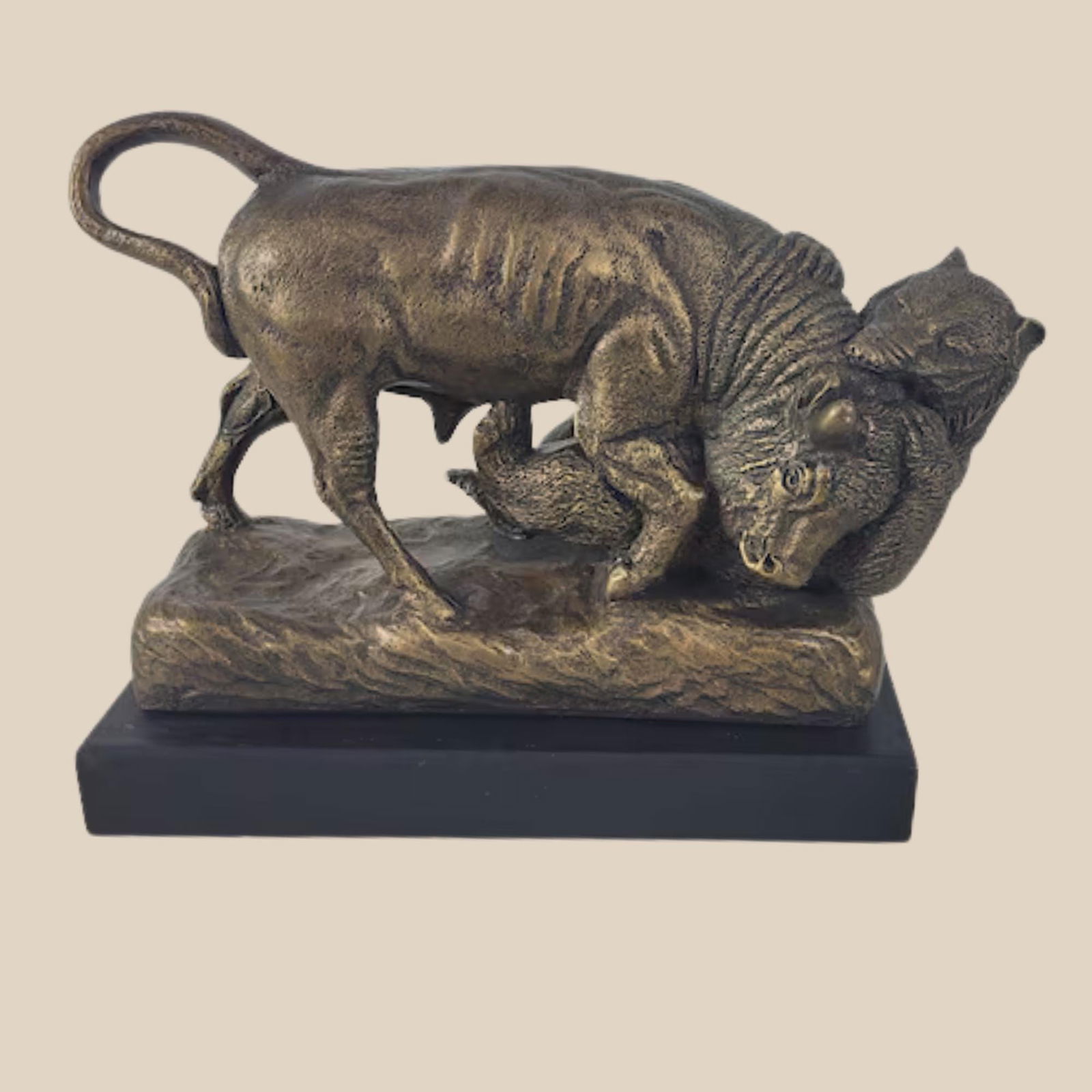 Vintage 1965 Austin Productions Buffalo Sculpture: Bronze Finish Wildlife Art (1 of 6)