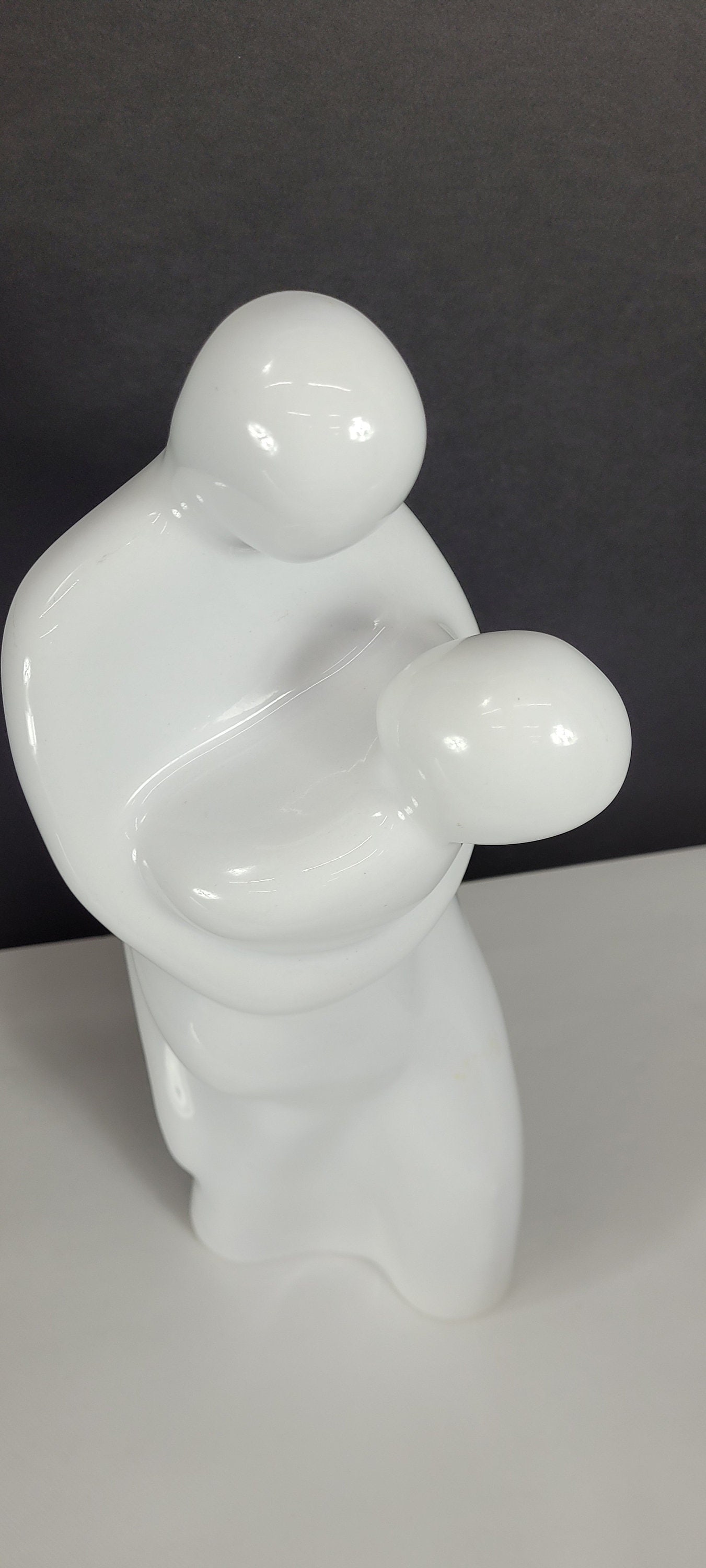 Vintage Haeger Art Pottery White Ceramic Lovers Dancers Sculpture Post Modern Minimalist Statue - 5