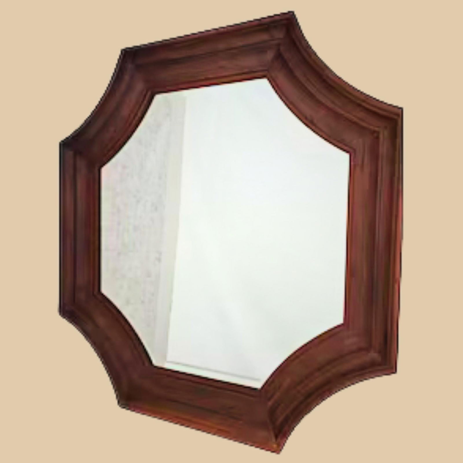 Vintage Wood Wall Hanging Mirror Geometric Faux Wood Frame Rustic Farmhouse Modern Western Decor: Title: Vintage Wood Wall Hanging Mirror Geometric Faux Wood Frame Rustic Farmhouse Modern Western Decor Description: Vintage Wall Mirror Rustic Wood Frame Add bold retro charm to your walls with this